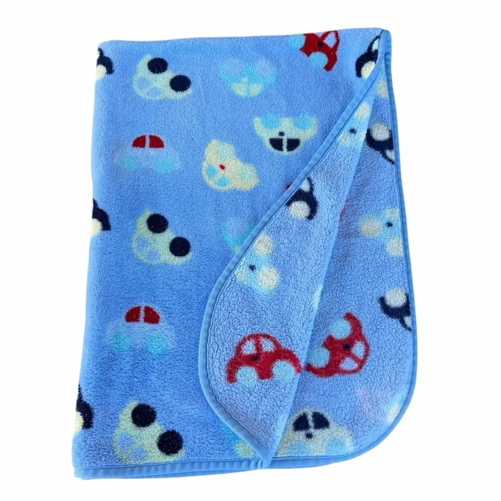Y2K Koala Baby Plush Fleece Car Blanket Babies R US Blue Red Yellow 29x40 GUC